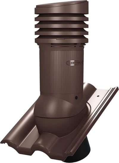 Dakdoorvoer - Ventilatieschoorsteen Ontluchter - Efficiënte Huisventilatie - Geïntegreerde Waterpas - DN150 490mm Hoog - Bruin RAL 8017