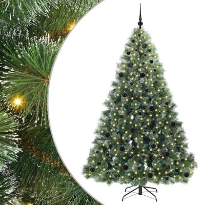 vidaXL Kunstkerstboom met 300 LED met standaard Groen 210 cm PE en PVC