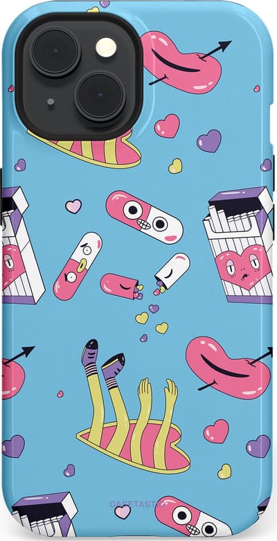 Casetastic Hoesje Geschikt voor Apple iPhone 15 Magsafe - Stijlvolle Beschermende Duo-layer Case - Liefdespil