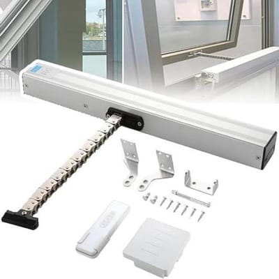 Elektrische Raamopener - Automatische Vensteropener - Ventilatie Automatisering - Dubbele Ketting Sterkte - Tot 1000mm Slaglengte - Zilverkleurig