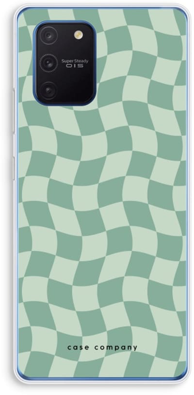 Case Company® - Hoesje geschikt voor Samsung Galaxy Note 10 Lite hoesje - Grid Groen - Soft Cover Telefoonhoesje - Bescherming aan alle Kanten en Schermrand