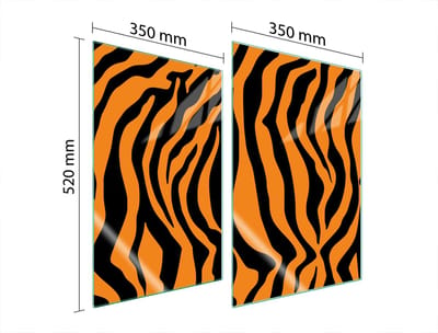 TMK ArtDeko Serie - Glazen Beschermplaat - 2x35x52 cm - Tijgerprint