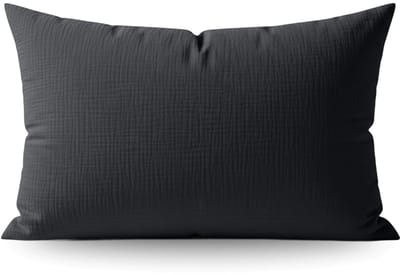 Zelesta Teddy Katoen Mousseline Kussensloop Set van 2 - Anthracite 60x70cm