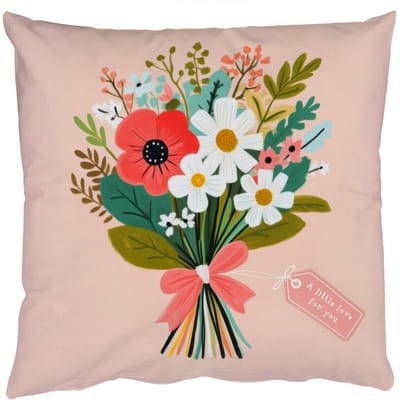 Sierkussens - Kussentjes Woonkamer - 50x50 cm - Boeket - Strikje - Kaartje - Quote