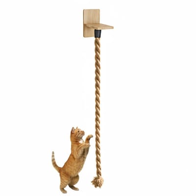 Dailygoods- Klimtouw 1,3/1,5 m - Jutetouw - Wandgemonteerde Plankjes - Bevestigingsschroeven - Klimoefening - Ideaal voor Katten - Kattenklimrek