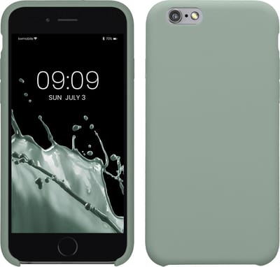kwmobile telefoonhoesje geschikt voor Apple iPhone 6 / 6S - Hoesje met siliconen coating - Smartphone case in Regenwashed groen