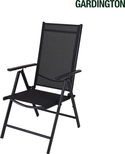 Gardington Tuinstoel - Terras/Tuin/Camping – Weerbestendige Tuinstoel – Campingstoel – Tuinstoel – Verstelbaar en Opklapbaar – Antraciet