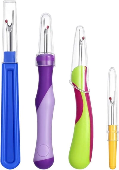 Set van 4 Naaldenscheerders voor het Verwijderen van Draad - Ergonomische Gereedschappen voor Borduren, Naaiwerk en Breien met Verschillende Maten