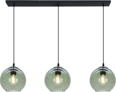 Olucia - GIADA - Hanglamp - Groen / Zwart - 3L - Vorm: Rechthoek