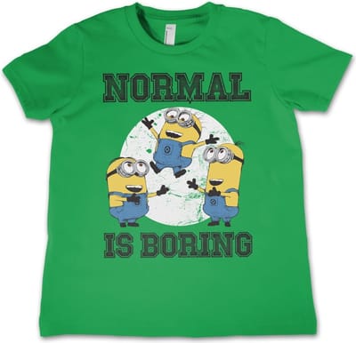 Minions 'Normal Life Is Boring Kids'-T-shirt voor kinderen, groen