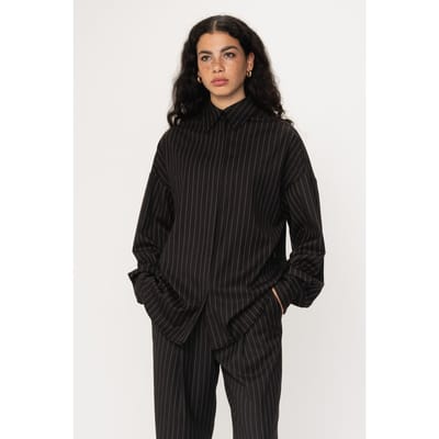 VIVEH Thuban Top Black Pinstripe Größe: 34/36 | Business hemden Outlet | Damen | Schwarz