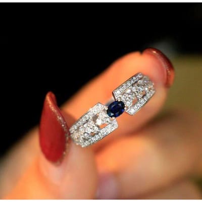 Saffierring Ingelegd met Diamanten voor Vrouwen Diamant Sieraden Populaire Accessoires No. 10 orange