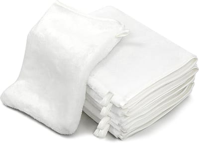 NTHProducts - Flannel Gezichtsdoekjes - Herbruikbare Make-up Verwijderaar - Super Absorberend - Wit - Badhanddoeken - 6 Stuks - Geschikt voor Huidverzo...