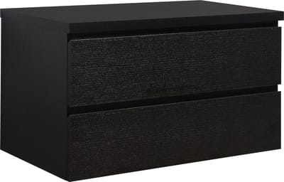 Badplaats Wastafelkast Angela 100 x 48 cm – Zwart Houtnerf – Hangend Wastafelmeubel Met Bovenblad
