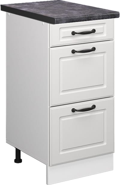 Vicco R-Line Keukenonderkast – 40 cm met laden, WB Antraciet Wit Landhuis