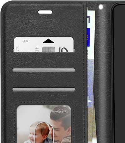 Mayaxess, Portemonnee Hoesje voor Xiaomi 17T met Polsbandje en Standaard, Zwart