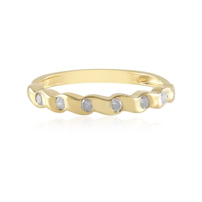 Cavill - Elegante Ring - 925 Sterling Zilver Verguld - 6 Ronde Afrikaanse Diamanten 0,151 ct - Bezel Zetting - Luxe Sieraden met Certificaat