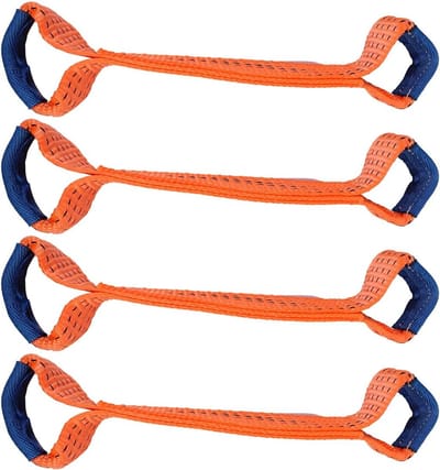 Spanbanden Auto Transport - Wielspanbanden Lashing Loops - Voertuigen Zekeren - Versterkte Lus - 40 cm - Zwart