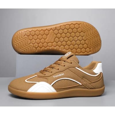 Brede Teens Blotevoeten Schoenen Heren Dames Minimalistische Stof Sneaker Met Veters Casual Wandelschoenen 44 Chocola
