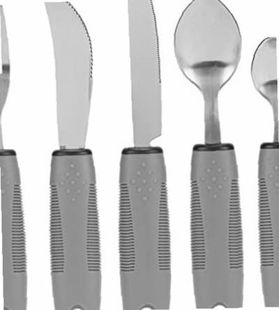 Zeynomax - Aanpasbare Gebruiksvoorwerpen - Gewogen Messen Vork en Lepels Set - Zilverwerk - Eetgerei voor Ouderen - Geschikt voor Handtrillingen...