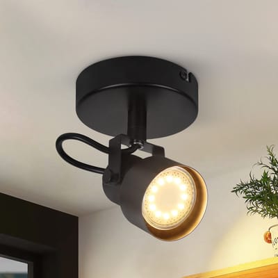 NETTLIFE Opbouwspot - 1-Lichts - GU10 Fitting - rechthoekig - zwart - Metaal - 350° draaibar Plafondspot - L 10cm - Vintage Plafondlamp - voor Slaapkamer | Keuken | Hal | Woonkamer - Max.40W-excl. lichtbron