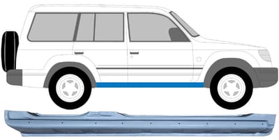 Volledige dorpel voor Mitsubishi Pajero 1991-2001 / Rechts