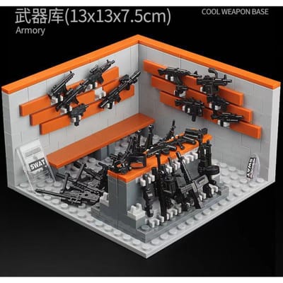 Armurerie de Haute Qualité Moc de Haute Qualité Bâtiment de Haute Qualité Blocs de Haute Qualité Kit de Collection Armes de Haute Qualité Atelier de Haute Qualité