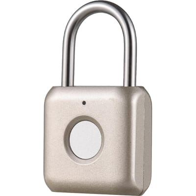 Vingerafdruk Hangslot Multifunctioneel Slim Vingerafdruk Hangslot Geen Wachtwoord Beveiliging IPX2 Waterdicht zilver