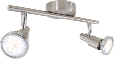 BRILONER COOL - Plafondlamp - warm wit licht 3.000K - 250Lm - GU10 fitting - opbouwspots - spots draaibaar en zwenbaar - metaal - mat nikkel