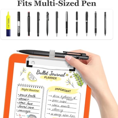 Klein A5 Clipboard met Opbergruimte en Penhouder, Ideaal voor Verpleegkundigen, Leraren en Advocaten, Oranje Kleur