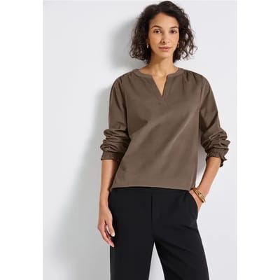 Corduroy blouse met ruches