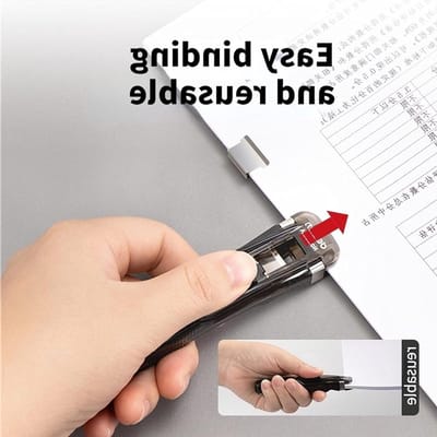 Mini nietmachine set - Duwnietmachine herbruikbaar - Papier binden - Innovatief ontwerp - 40 vellen capaciteit - Zwart