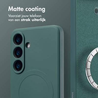 imoshion Hoesje - Geschikt voor Samsung Galaxy S25 - Color Backcover met Magnetische Ring - Donkergroen
