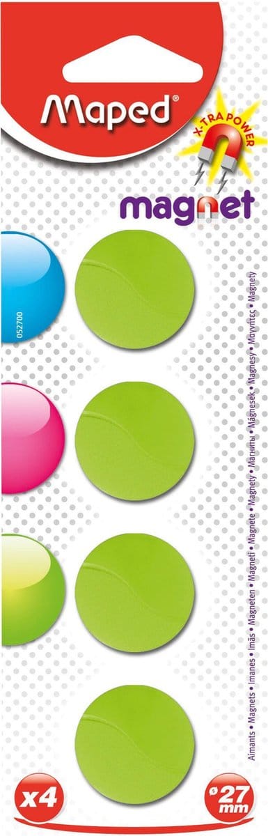 Magneten rond 27 mm - assorti kleuren x 4
