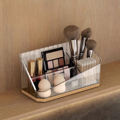 Unyqoos ® Stijlvolle en Veelzijdige Make-up Organizer met Vier Vakken voor Cosmetica en Skincare