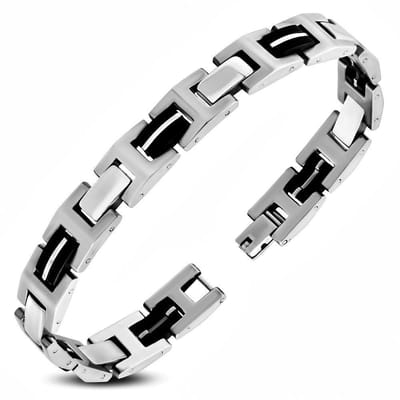 Amanto Armband Berwar - 316L Staal - Rubber - 10mm - 21cm