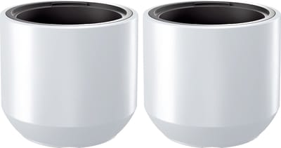 Prosperplast Plantenpot/bloempot Sevilla - 2x - buiten/binnen - kunststof - wit - D47 x H46 cm - met binnenpot