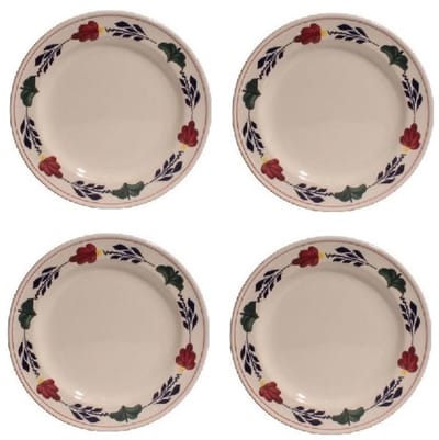 Boerenbont ontbijtborden rond 21cm - set van 4 Stuks