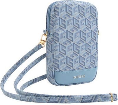 Guess G-Cube Tasje met Riem - (Geschikt voor toestellen tot 7 Inch) - Blauw