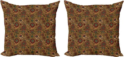 ABAKUHAUS Paisley decoratieve kussenhoes, 2-pack, vintage motief, modern accent, dubbelzijdige digitale print, 50x50 cm, meerkleurig