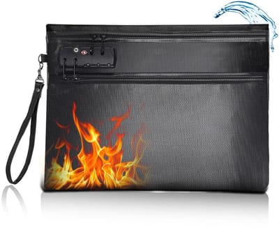 Dailygoods- Documententas Waterdicht - Brandwerende Zak - Vuurvaste Documententas - Dubbel Vak met Ritssluiting - Glasvezelmateriaal - 12-laagse Constructie - Brandwerende Tas