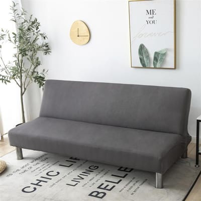 Effen Slaapbankhoes Allesomvattende Bankhoezen Voor Woonkamer Strakke Wrap Slipcovers Bankhoes Zonder Armleuning Funda Sofa 120-150cm white