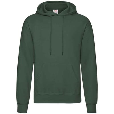 Fruit of the Loom Volwassenen Unisex klassiek sweatshirt met capuchon (Fles groen)