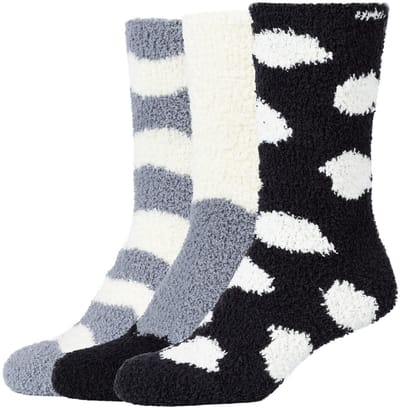 camano, Warmhoudende sokken, knuffelsokken voor dames, zachte teennaad, gerecycled polyester, sokken met patroon, comfortabele sokken, doos met 3 paar, duurzaam, comfortabele pasvorm, hoogwaardige materialen, modieuze patronen.
