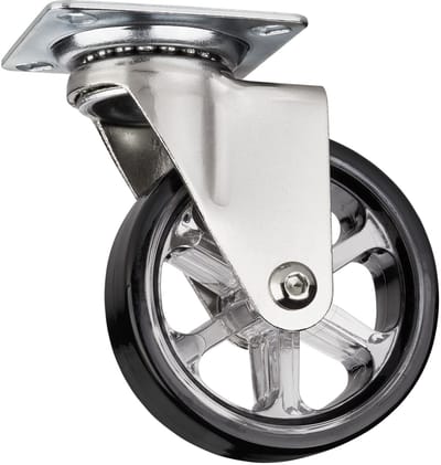 Decoratief design meubelwiel RAPID wielen Ø 75 mm zwart, draagvermogen 35 kg, hoogte 97 mm, zwenkwiel van SOTECH