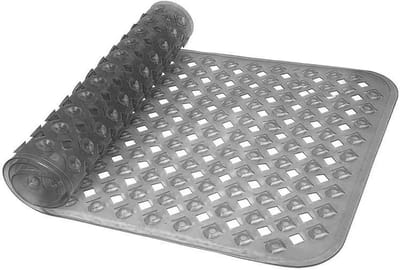 40 x 88cm douchemat antislip met zuignappen machinewasbaar badkamer badmat badmatten voor badkamer (grijs)