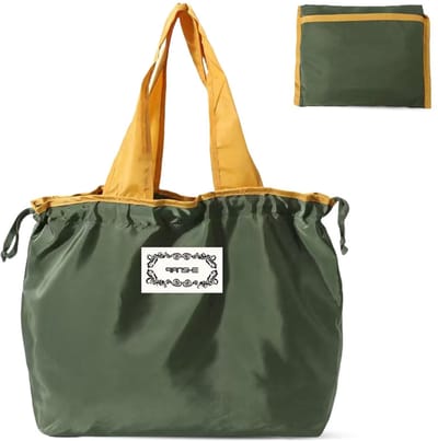 Dailygoods- Boodschappentas opvouwbaar - Herbruikbare tas - Draagbare tas - Wasbare tas - Trekkoord - 47 x 35 cm - Draagtas