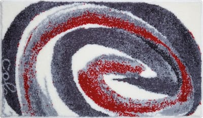 Exclusieve designer badmat 100% polyacryl ultra zacht antislip ÖKO-TEX-gecertificeerd 5 jaar garantie Colani 42 WC-sjabloon o.a. 50x60 cm grijs-rood