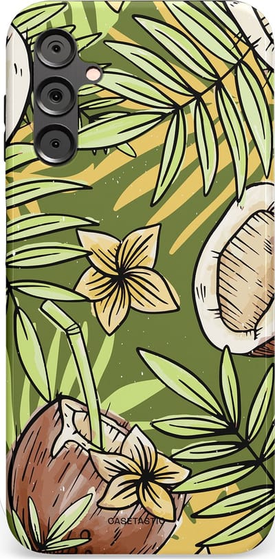 Casetastic Hoesje Geschikt voor Samsung A14 (5G/4G) - Stijlvolle Beschermende Duo-layer Case - Kokos Chill