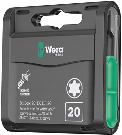 Wera Bit-Box 20 TX HF: 20 TX Bits met Schroefvasthoudfunctie